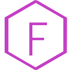 Purple Letter F inside polygon